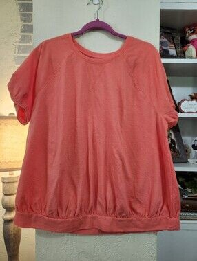 Lane Bryant Coral Short-Sleeve Pullover Top Size 18/20 P3P 25 NWT